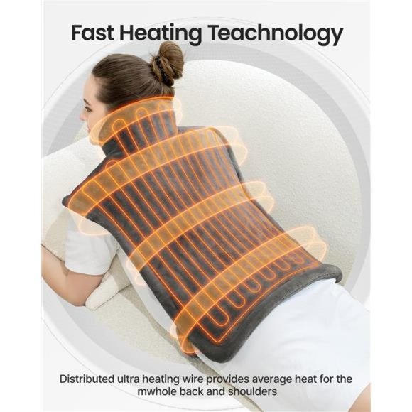 Weighted Heating Pad for Back Pain Relief, FSA HSA Eligible, 24"x33'' Electric - Picture 2 of 6